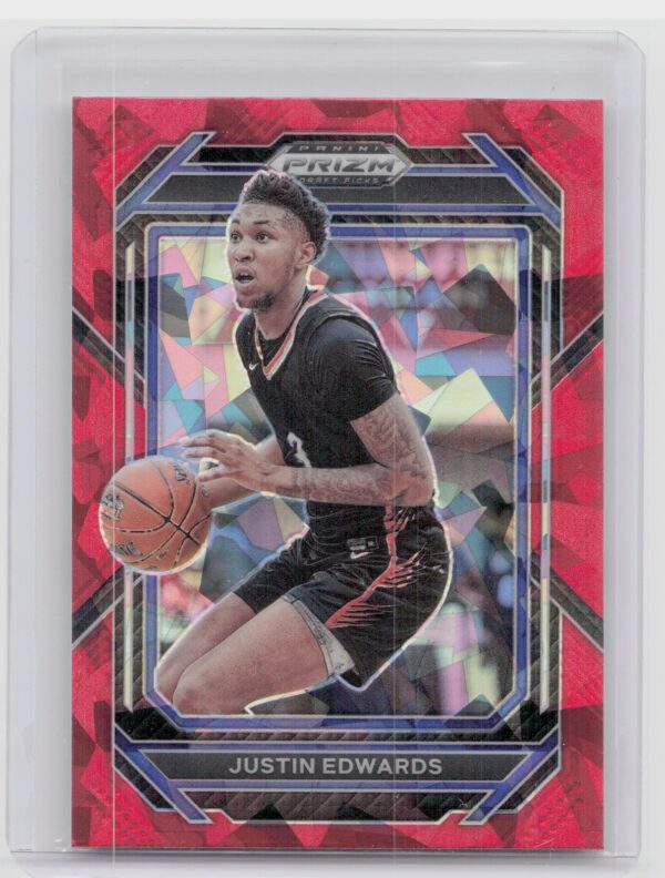 2023-24 Panini Prizm Draft Picks Justin Edwards Red Ice #26 Wildcats