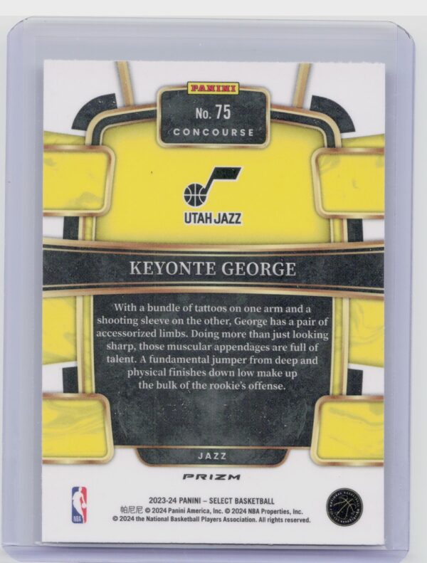 2023-24 Select Keyonte George Tectonic Prizms #75 Jazz - Image 3