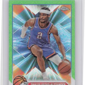 2023-24 Topps Chrome Shai Gilgeous-Alexander Green Logo Refractors 53 Thunder