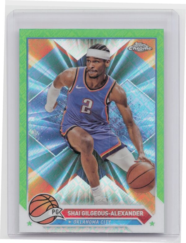 2023-24 Topps Chrome Shai Gilgeous-Alexander Green Logo Refractors 53 Thunder