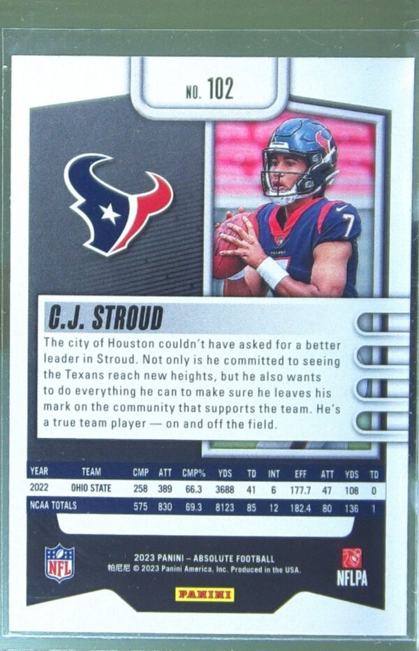 2023 Absolute C.J. Stroud RC #102 Texans - Image 3