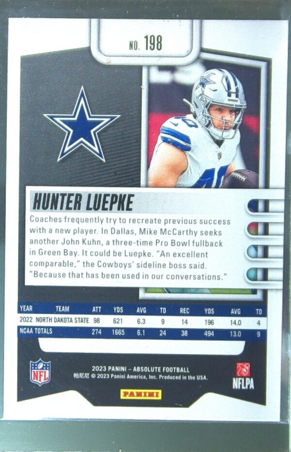 2023 Absolute Hunter Luepke Retail RC #198 Cowboys - Image 3