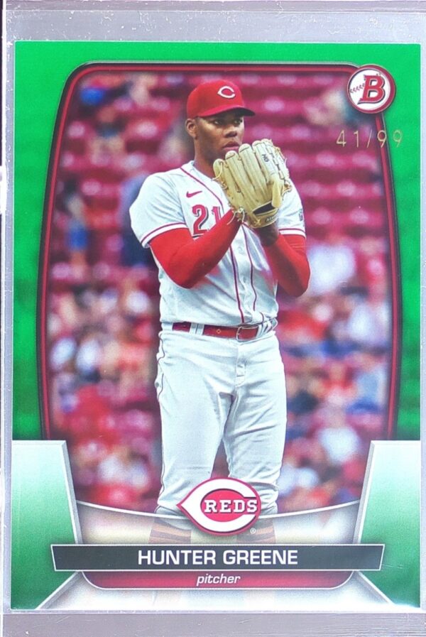 2023 Bowman Hunter Greene Green /99 #35 Reds