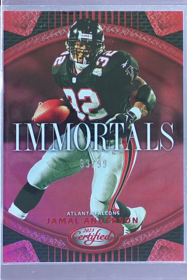 2023 Certified Jamal Anderson /99 #I-12 Falcons Immortals Mirror Red