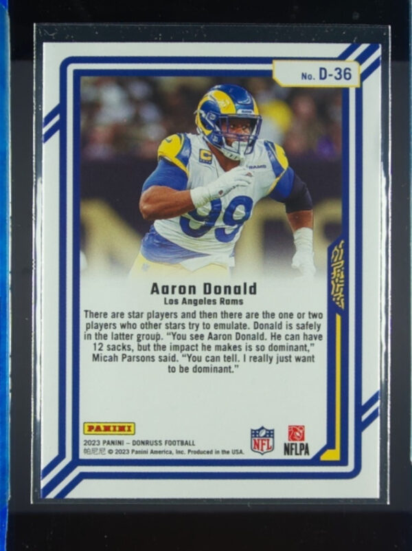 2023 Donruss Aaron Donald #D-36 Rams Dominators - Image 3