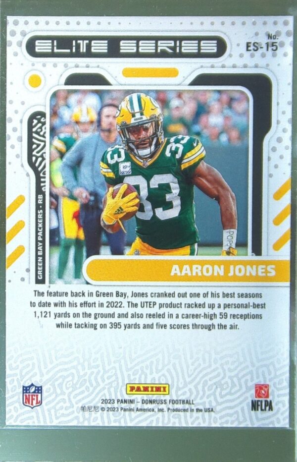 2023 Donruss Aaron Jones #ES-15 Packers Elite Series - Image 3