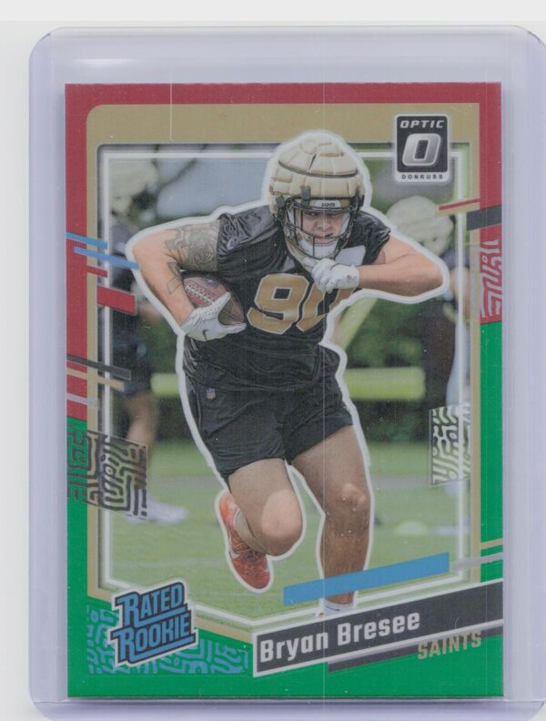 2023 Donruss Bryan Bresee #372 Saints Optic Rated Rookie Preview Red & Green Pri