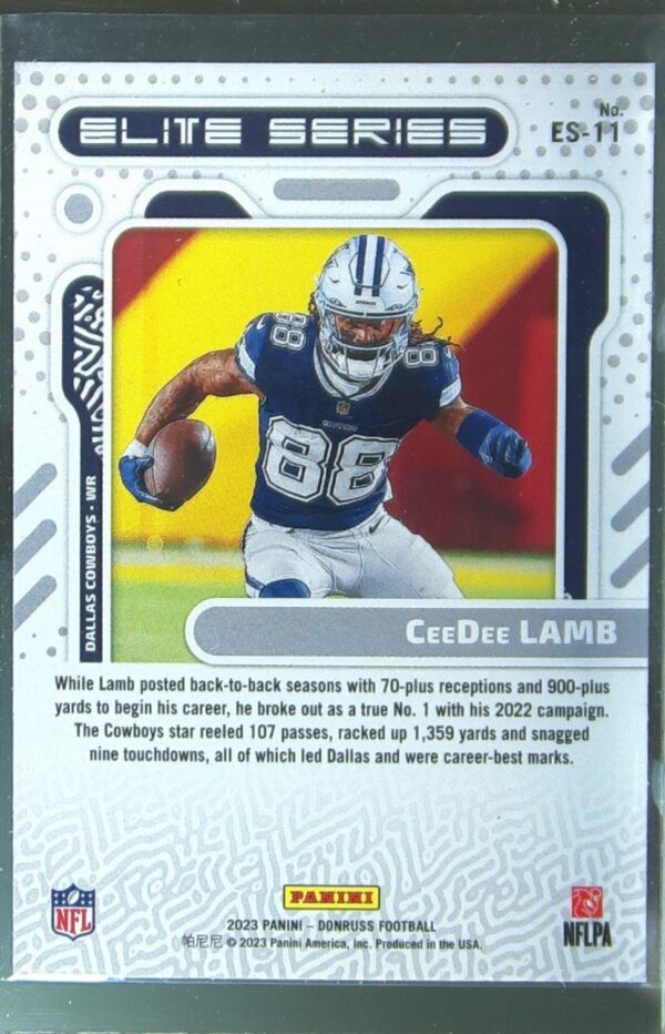 2023 Donruss CeeDee Lamb #ES-11 Cowboys Elite Series - Image 3