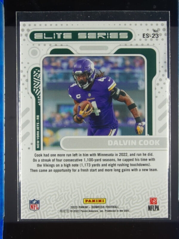 2023 Donruss Dalvin Cook #ES-23 Jets Elite Series - Image 3