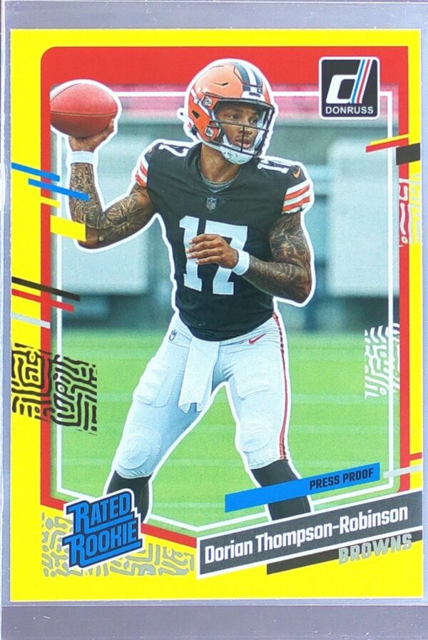2023 Donruss Dorian Thompson-Robinson Press Proof Yellow RC #322 Browns