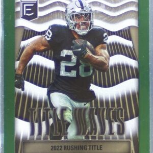 2023 Donruss Elite Josh Jacobs #TW-4 Raiders Title Waves Green