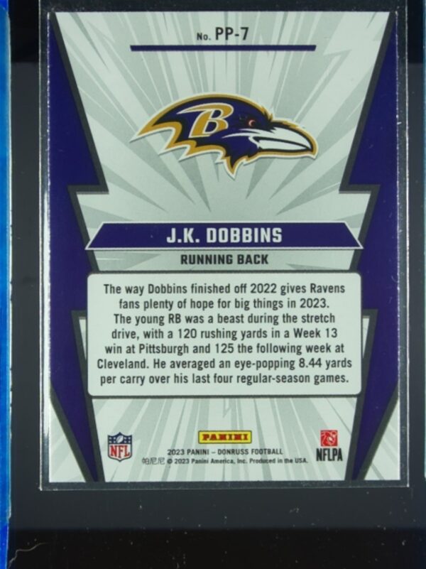 2023 Donruss J.K. Dobbins #PP-7 Ravens Power Plus - Image 3