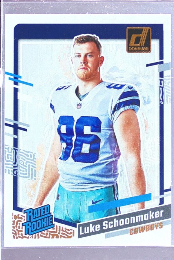 2023 Donruss Luke Schoonmaker RC #18 Cowboys Rated Rookie Portrait