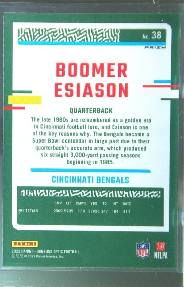 2023 Donruss Optic Boomer Esiason Holo #38 Bengals - Image 3