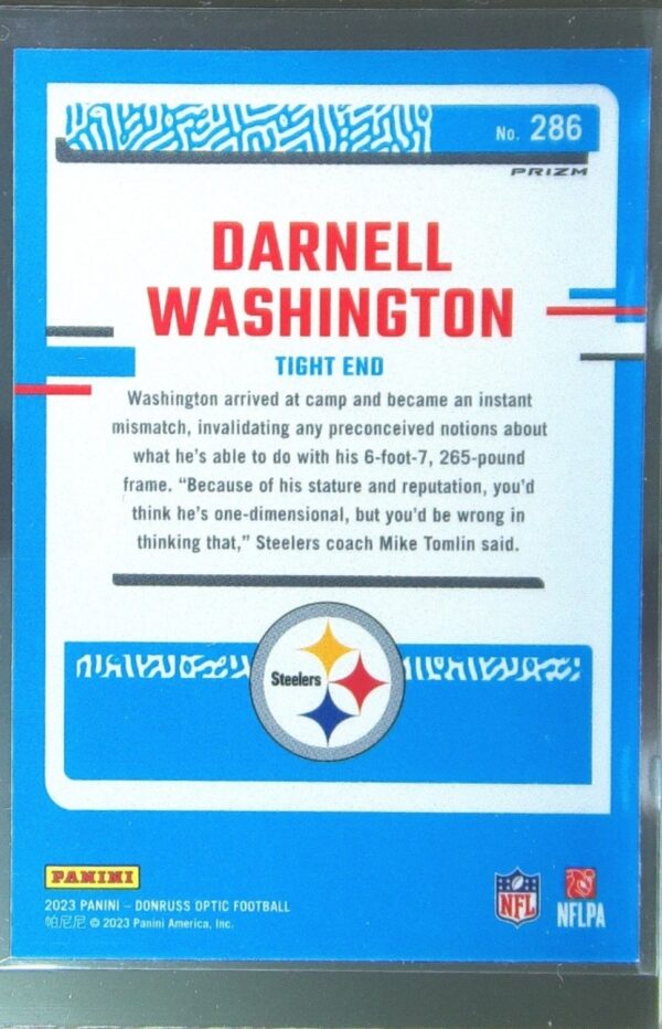 2023 Donruss Optic Darnell Washington Pink RC #286 Steelers - Image 3