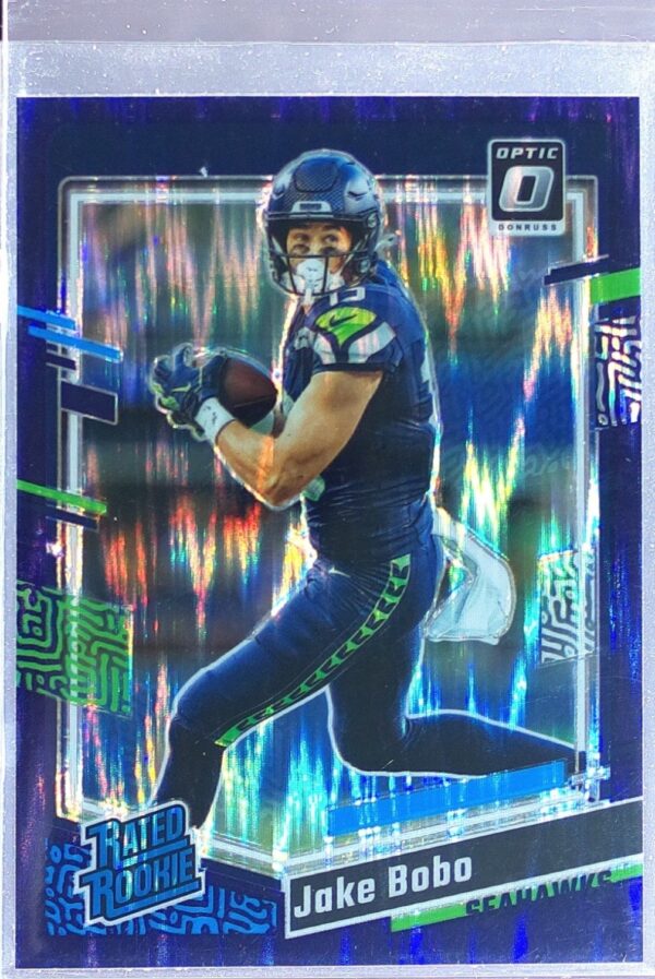 2023 Donruss Optic Jake Bobo Purple Shock RC #288 Seahawks