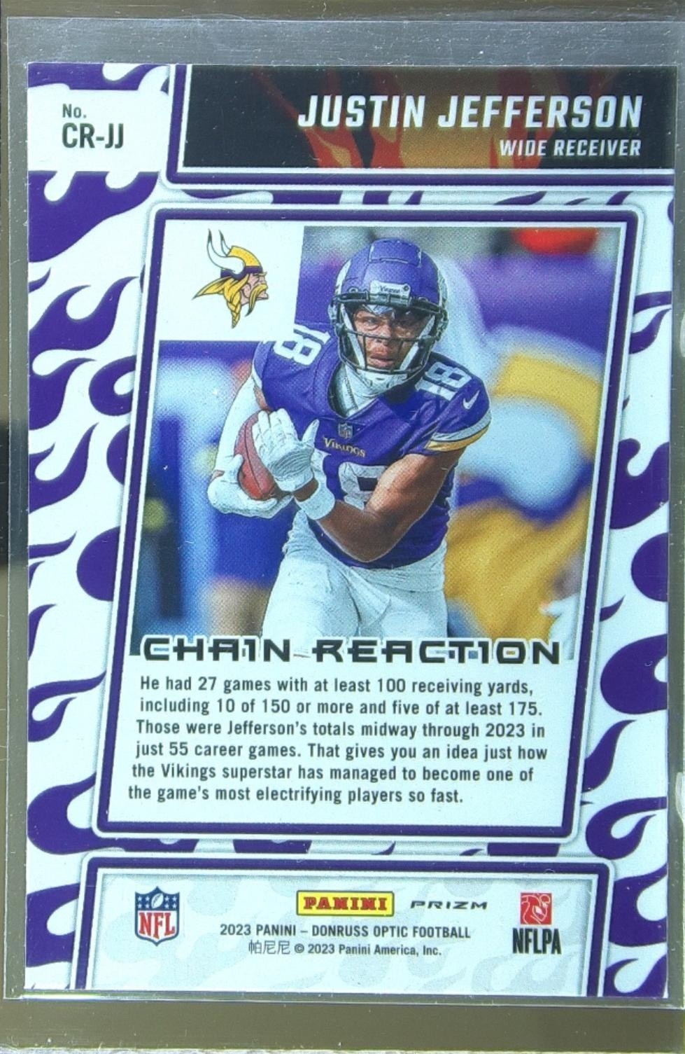 2023 Donruss Optic Justin Jefferson #CR-JJ Vikings Chain Reaction - Image 3