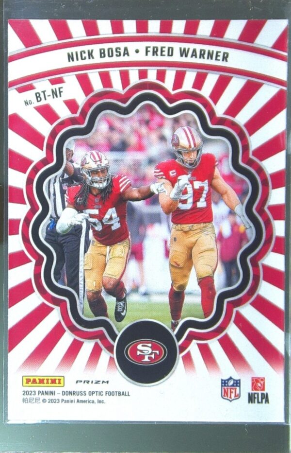 2023 Donruss Optic Nick Bosa / Fred Warner #BT-NF 49ers Best Tuddys - Image 3