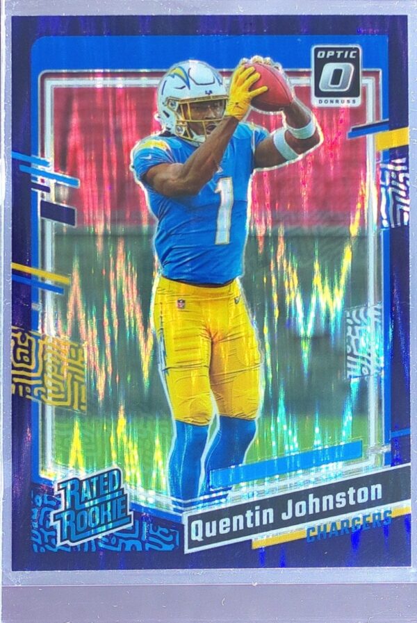 2023 Donruss Optic Quentin Johnston Purple Shock RC #265 Chargers