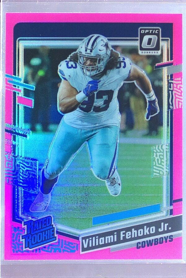 2023 Donruss Optic Viliami Fehoko Jr. Pink RC #229 Cowboys