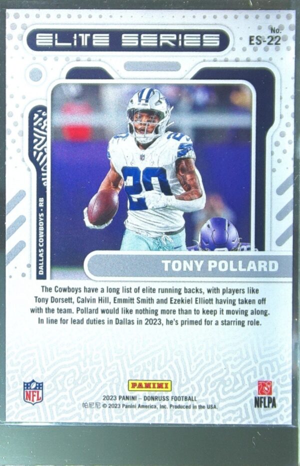 2023 Donruss Tony Pollard #ES-22 Cowboys Elite Series - Image 3