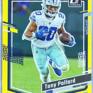 2023 Donruss Tony Pollard Press Proof Yellow #81 Cowboys