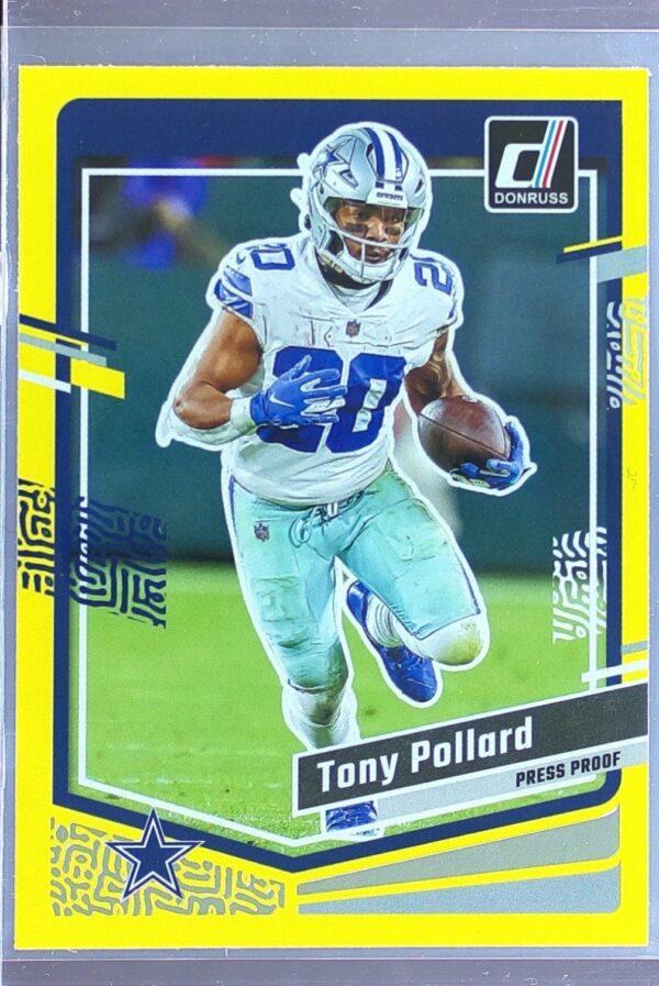 2023 Donruss Tony Pollard Press Proof Yellow #81 Cowboys