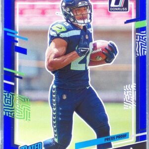 2023 Donruss Zach Charbonnet Press Proof Blue RC #392 Seahawks