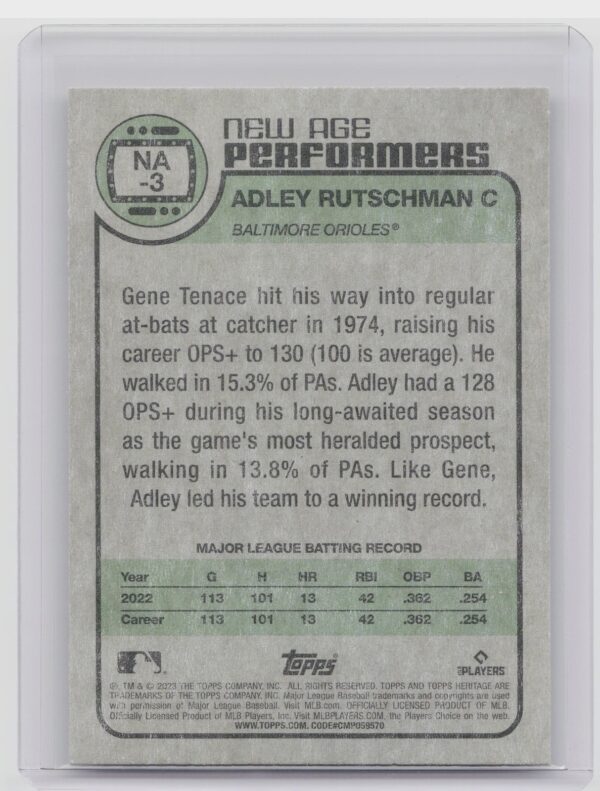 2023 Heritage Adley Rutschman New Age Performers #NA-3 Orioles - Image 3