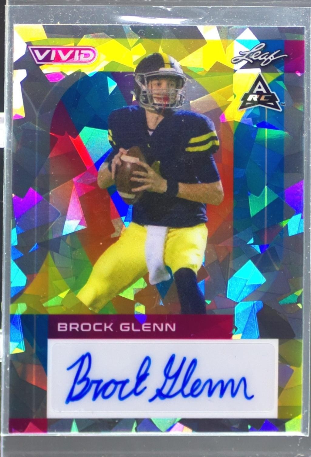 2023 Leaf Vivid Brock Glenn Auto /9 #BA-BG2 Autographs Crystal Gray