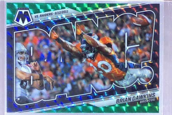 2023 Mosaic Brian Dawkins #B-BD Broncos Bang! Mosaic Green