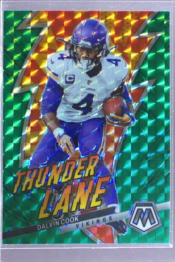 2023 Mosaic Dalvin Cook #TL-DC Vikings Thunder Lane Mosaic Green