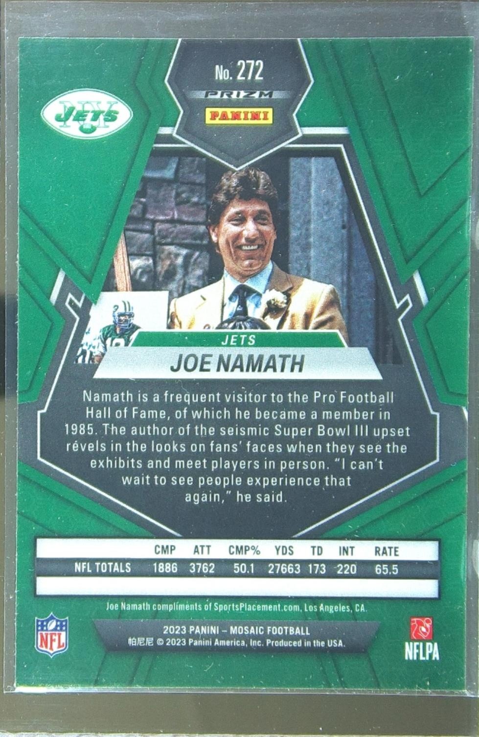 2023 Mosaic Joe Namath Reactive Blue Mosaic #272 Jets - Image 3