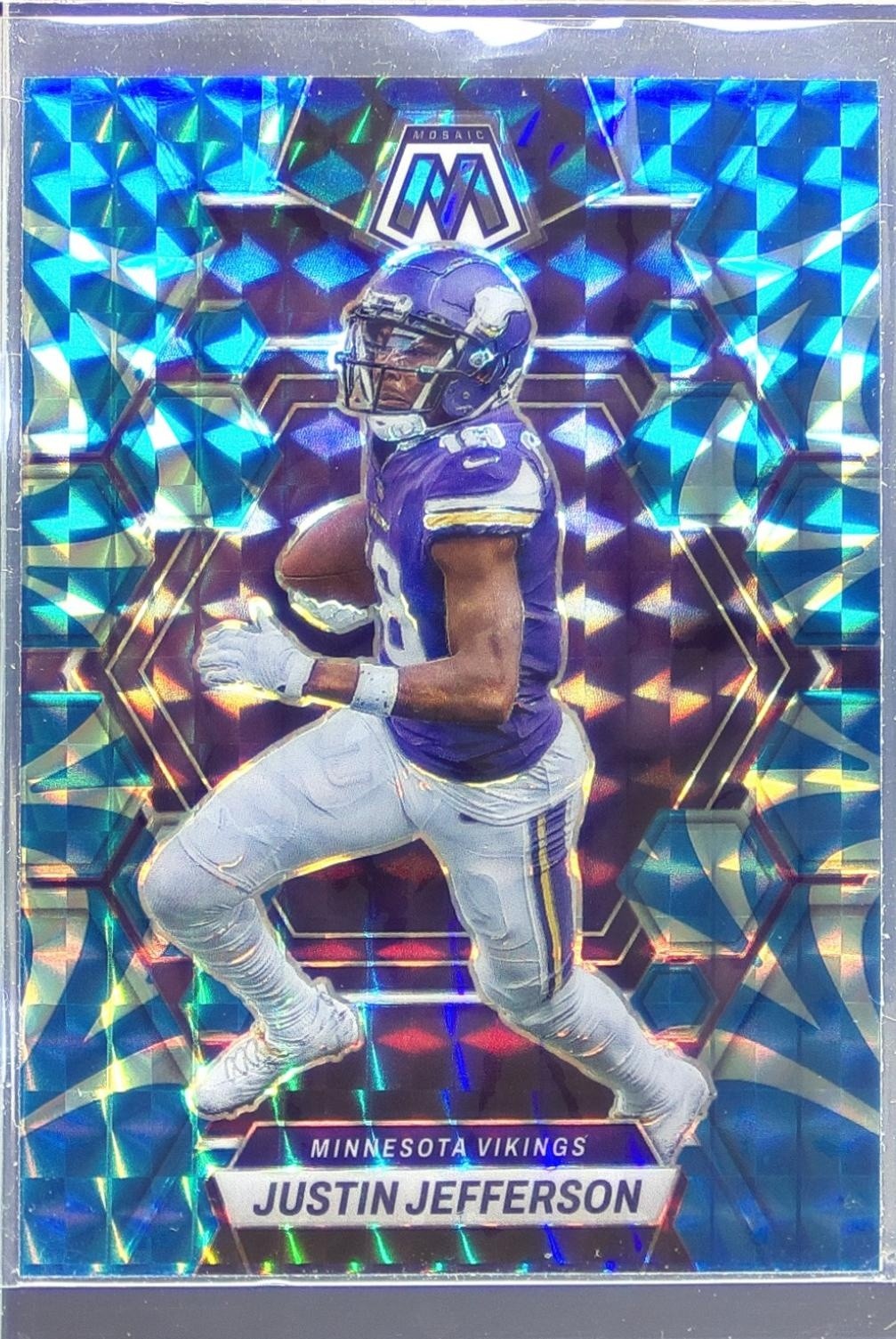 2023 Mosaic Justin Jefferson Reactive Blue Mosaic #152 Vikings