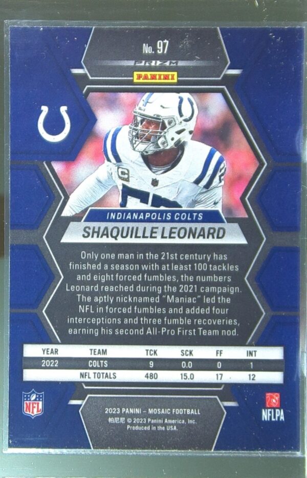 2023 Mosaic Shaquille Leonard Camo Pink Mosaic #97 Colts - Image 3