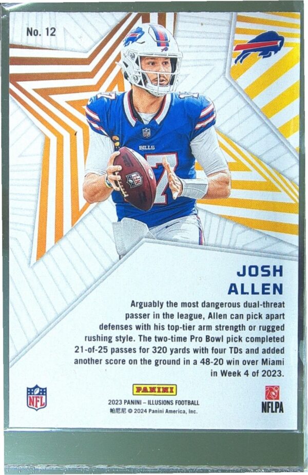 2023 Panini Illusions Josh Allen #12 Bills Shining Stars Gold - Image 3