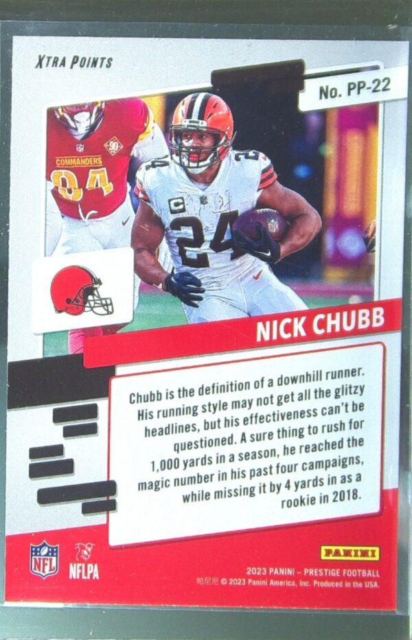 2023 Panini Prestige Nick Chubb #PP-22 Browns Prestigious Pros - Image 3