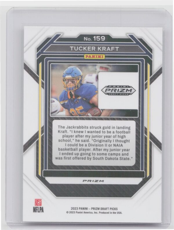 2023 Panini Prizm Draft Picks Tucker Kraft Prizms Silver #159 Jackrabbits - Image 3