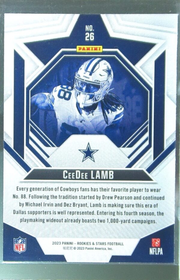 2023 Panini Rookies & Stars CeeDee Lamb Red #26 Cowboys - Image 3