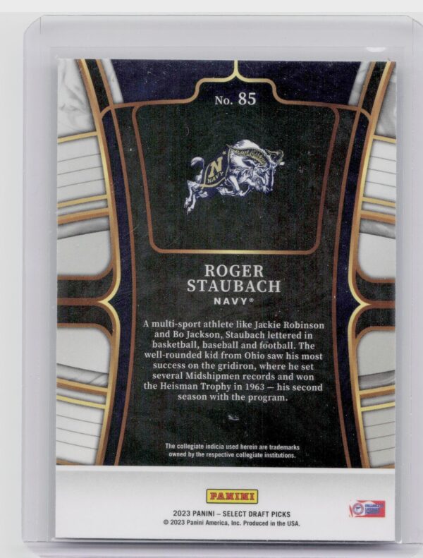 2023 Panini Select Draft Picks Roger Staubach Blue Retail #85 Midshipmen - Image 3