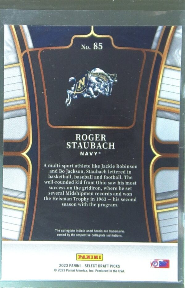 2023 Panini Select Draft Picks Roger Staubach Blue Retail #85 Midshipmen - Image 3