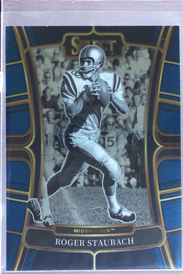 2023 Panini Select Draft Picks Roger Staubach Blue Retail #85 Midshipmen