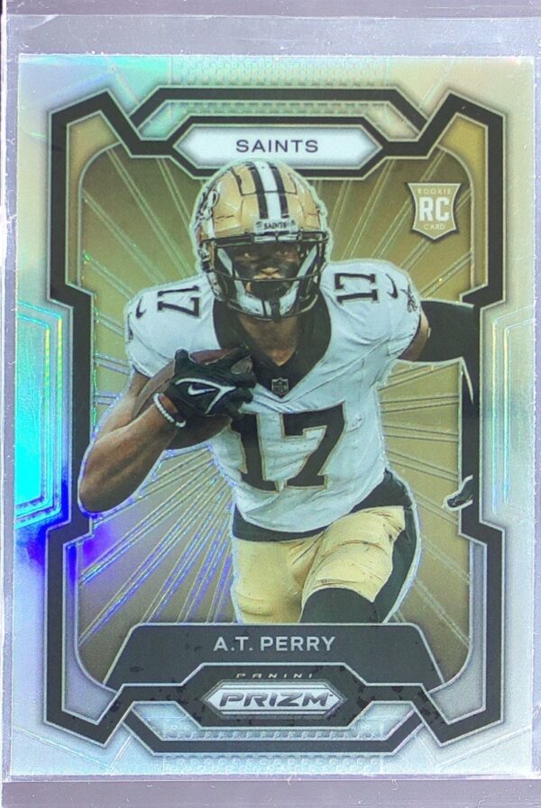 2023 Prizm A.T. Perry RC #330 Saints Rookie Variations Prizms Silver