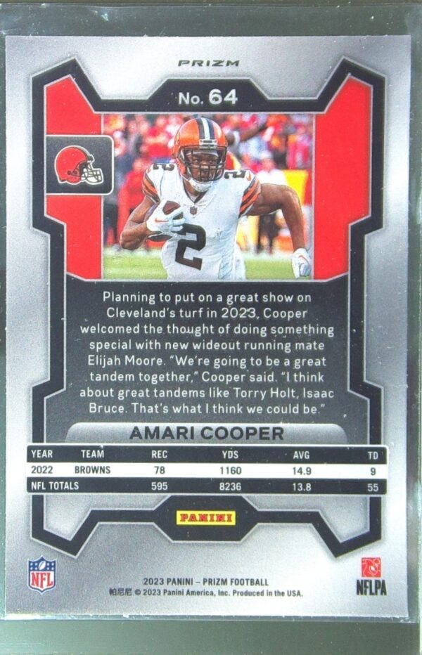 2023 Prizm Amari Cooper Green Wave #64 Browns - Image 3