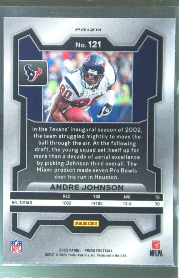 2023 Prizm Andre Johnson Orange Disco #121 Texans - Image 3