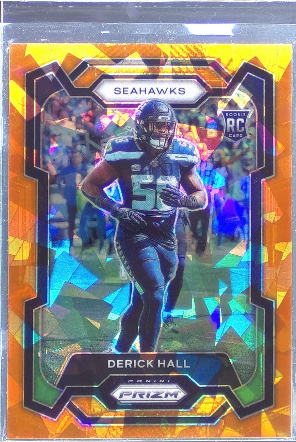 2023 Prizm Derick Hall Orange Ice RC #388 Seahawks