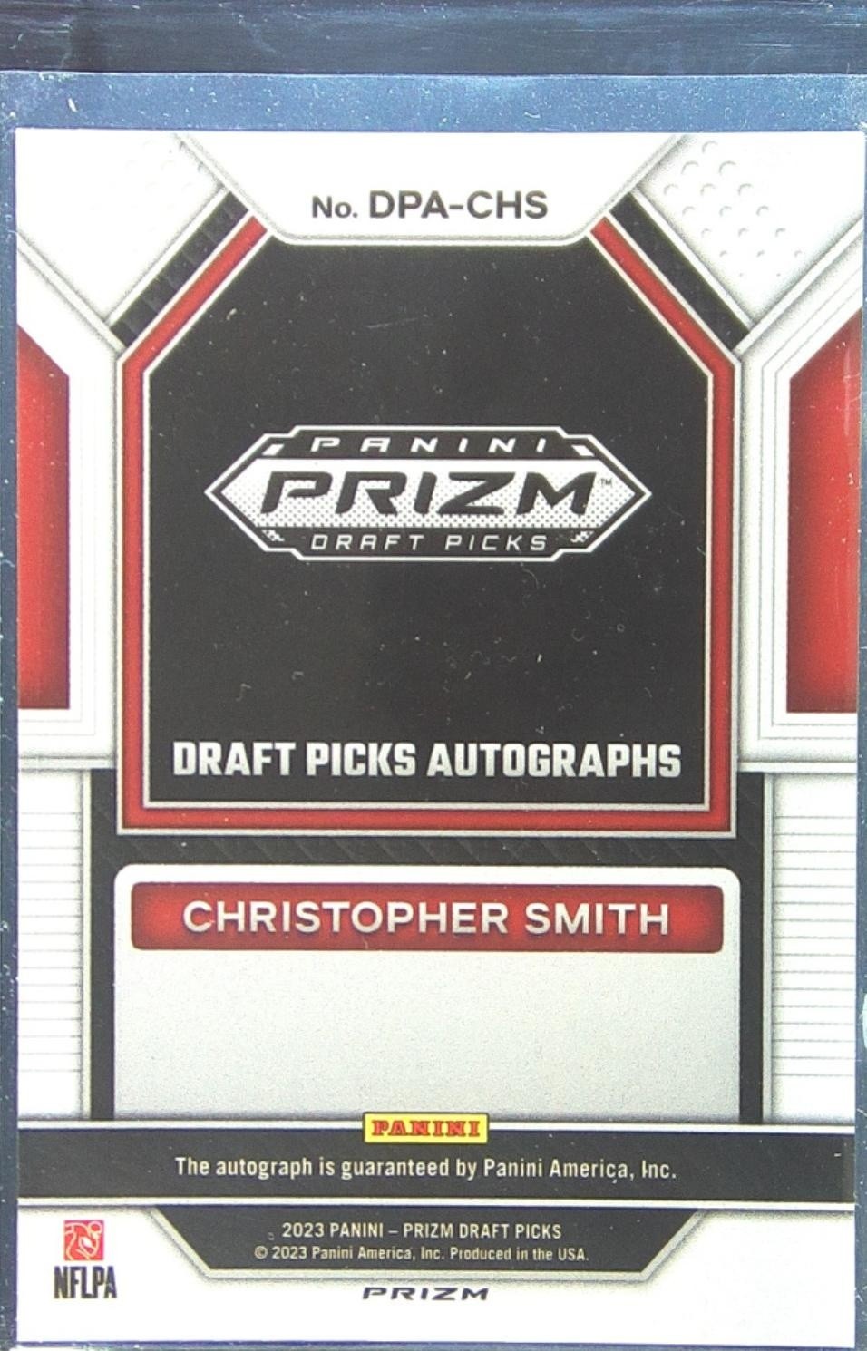 2023 Prizm Draft Picks Christopher Smith Auto #DPA-CHS Bulldogs Draft Picks Auto - Image 3