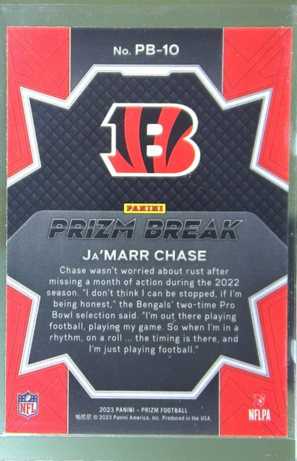 2023 Prizm Ja'Marr Chase #PB-10 Bengals Prizm Break - Image 3