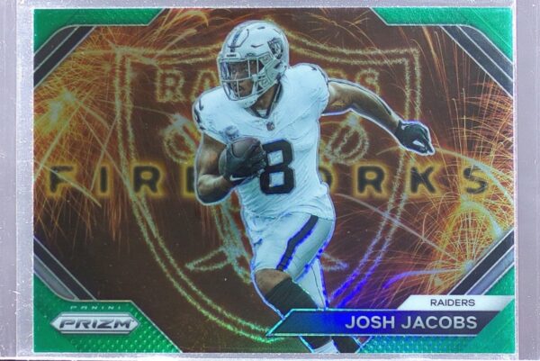 2023 Prizm Josh Jacobs #F-17 Raiders Fireworks Prizms Green