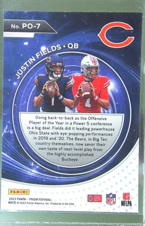 2023 Prizm Justin Fields #PO-7 Buckeyes Portals - Image 3